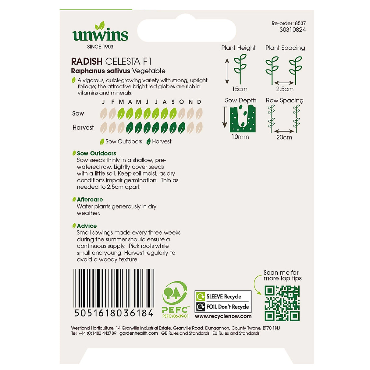 Unwins Radish Celesta F1