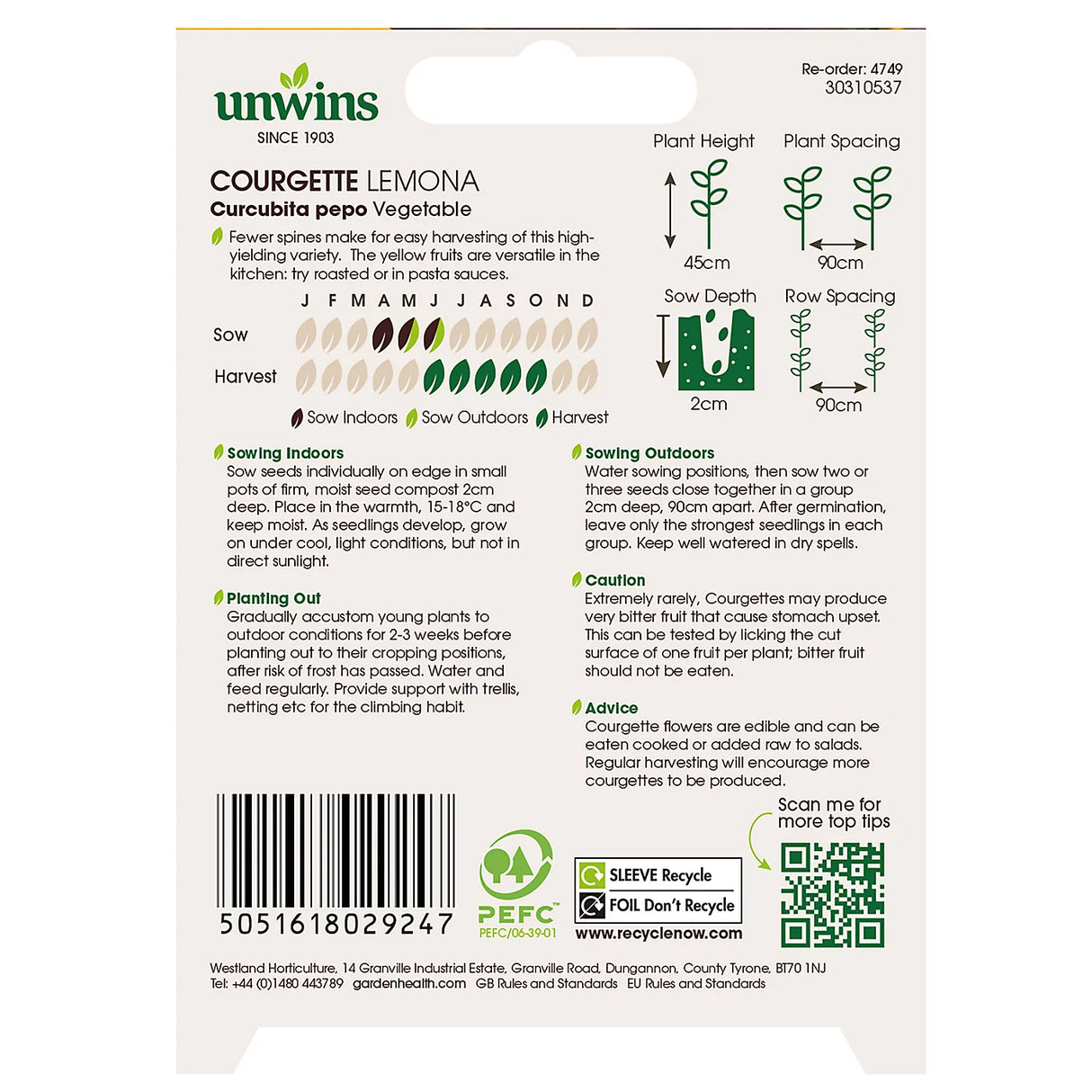 Unwins Courgette Lemona