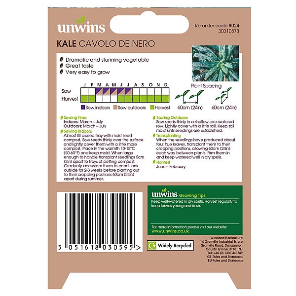 Unwins Kale Cavolo De Nero