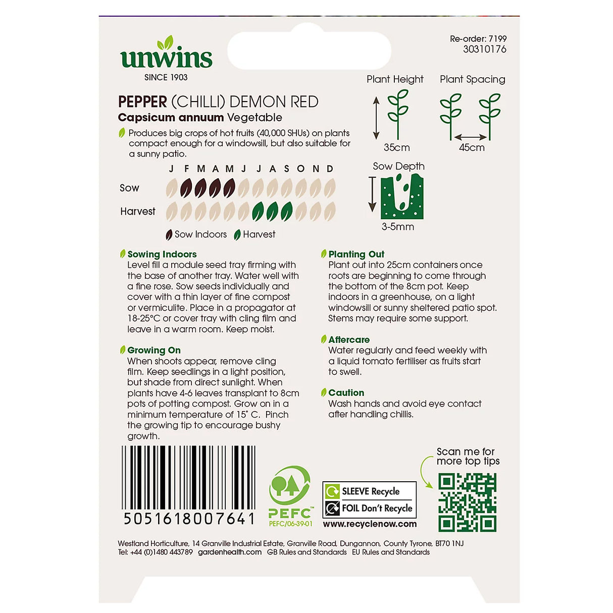 Unwins Pepper (Chilli) Demon Red