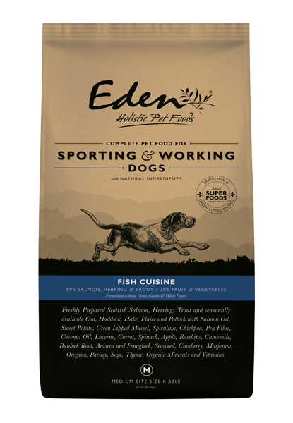 Picture of Eden Dog - 80/20 Fish Cuisine Working & Sporting Dog Medium Kibble 15kg
