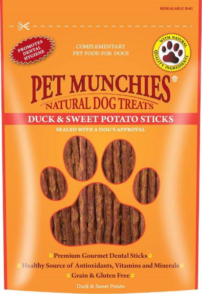 Picture of Pet Munchies Dog Treats - Duck & Sweet Potato Sticks 90g