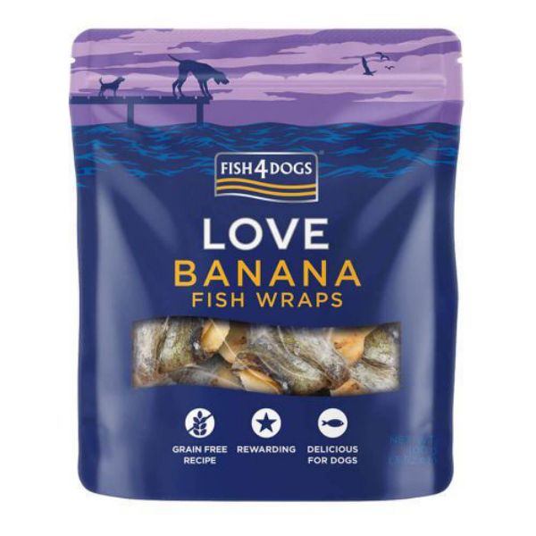 Picture of Fish 4 Dogs - Love Banana Fish Wraps 100g