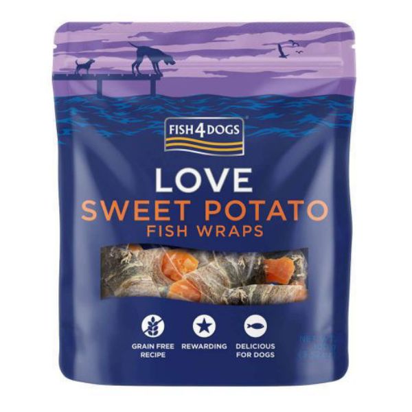 Picture of Fish 4 Dogs - Love Sweet Potato Fish Wraps 100g