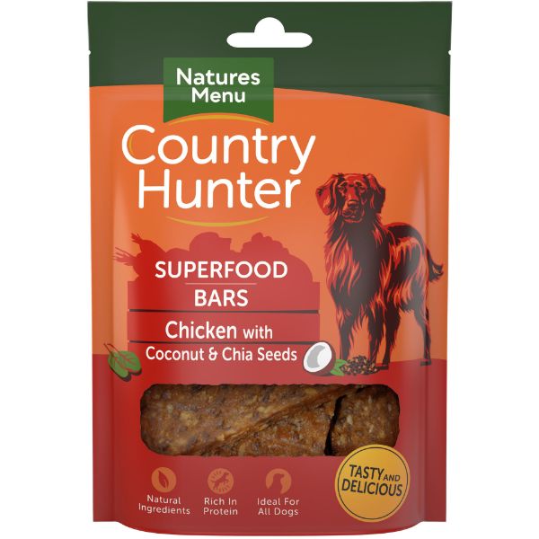 Picture of Natures Menu Dog - Country Hunter Superfood Bars Chicken with Coconut & Chai Seed 100g