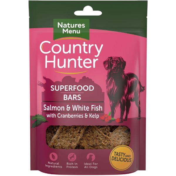 Picture of Natures Menu Dog - Country Hunter Superfood Bars Salmon & White Fish 100g