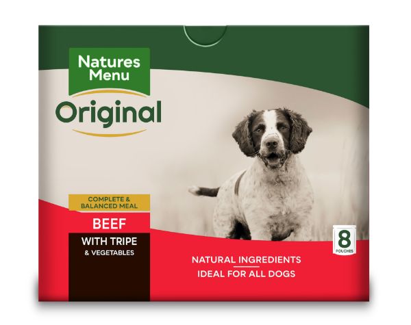 Picture of Natures Menu Dog - Adult Pouch Box Beef With Tripe & Vegetables 8x300g 