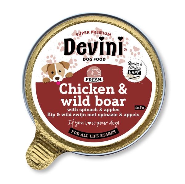 Picture of Devini Dog Food Chicken & Wild Boar 12x85g