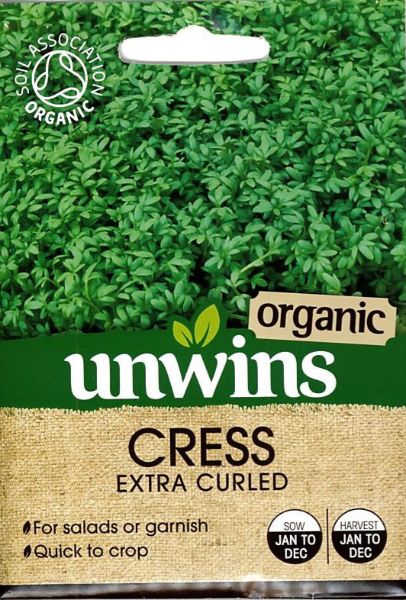 Picture of Unwins Cress Extra Curled (Organic) Seeds