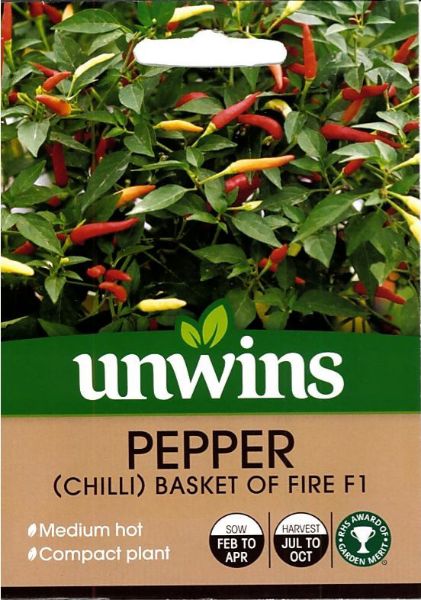 Picture of Unwins Pepper (Chilli) Basket Of Fire F1 Seeds