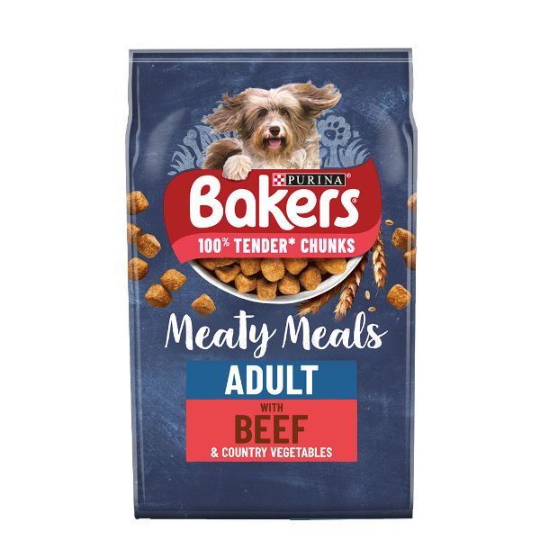 Picture of Bakers Meaty Meals With Beef Dry Dog Food 2.7kg