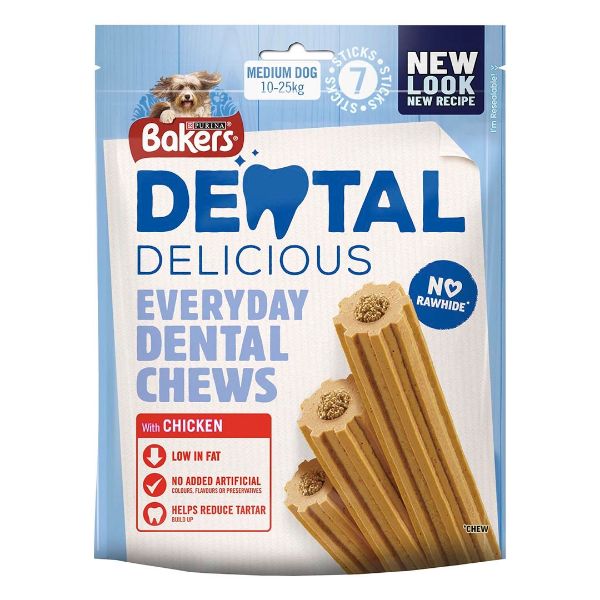Picture of Bakers Dental Delicious Chicken Dog Chews Medium 200g