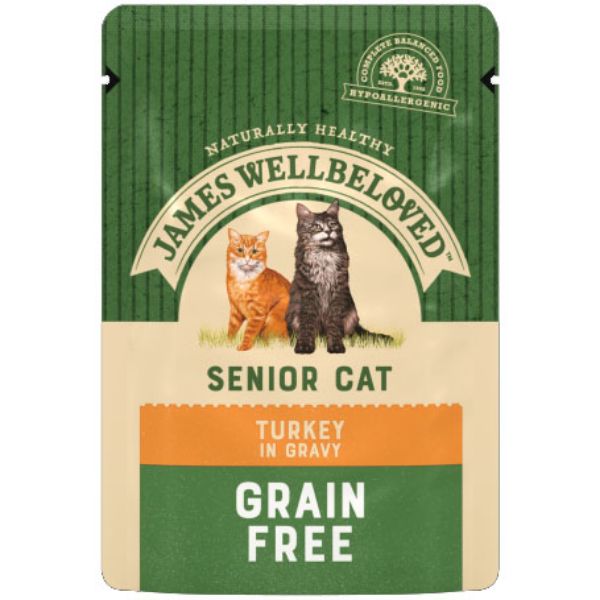 Picture of James Wellbeloved Cat - Grain Free Senior Turkey Pouches 12x85g