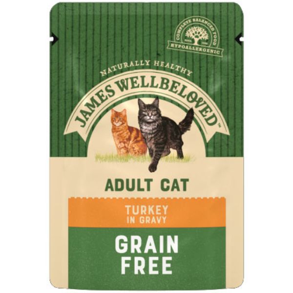 Picture of James Wellbeloved Cat - Grain Free Adult Turkey Pouches 12x85g 