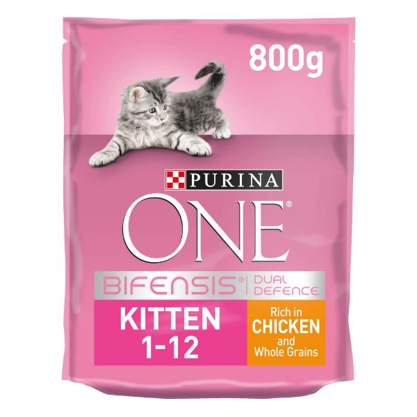 Picture of Purina ONE Kitten Chicken and Whole Grains Dry Cat Food 800g