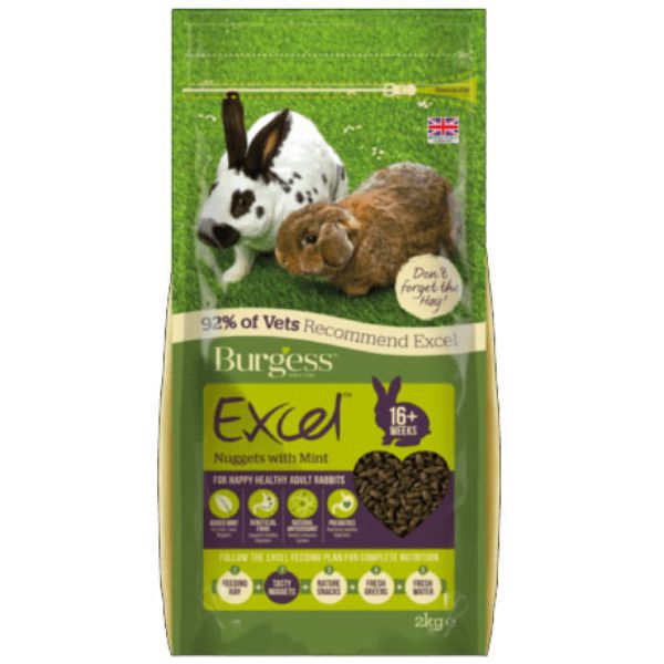 Picture of Burgess Rabbit - Excel Adult Nuggets With Mint 2kg