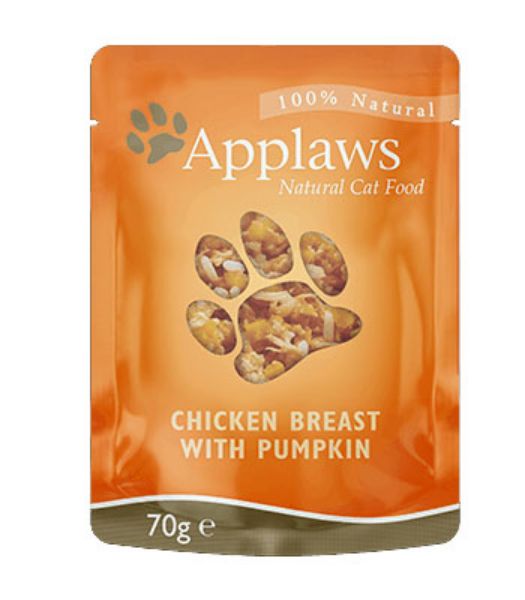 Picture of Applaws Cat - Broth Pouches Chicken Breast With Pumpkin 12x70g