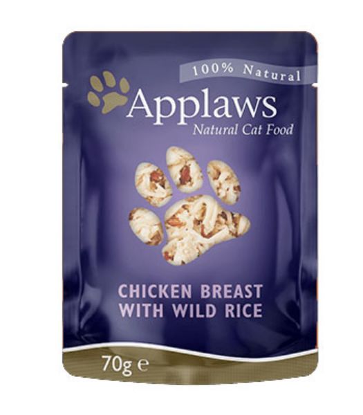 Picture of Applaws Cat - Broth Pouches Chicken Breast With Wild Rice 12x70g