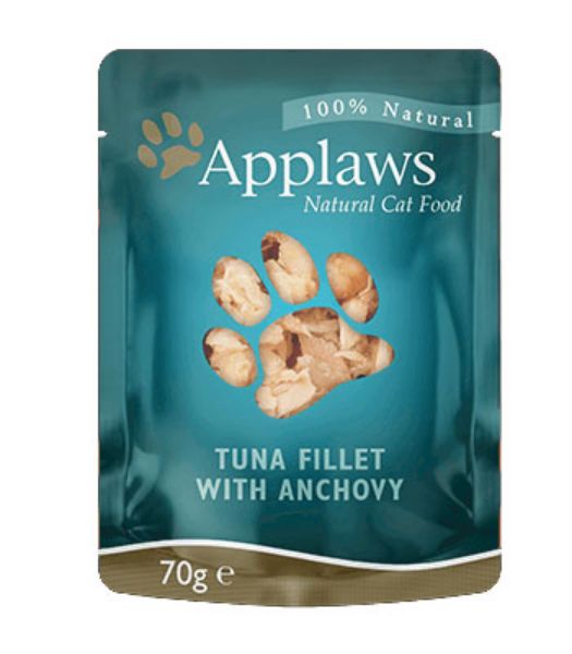 Picture of Applaws Cat - Broth Pouches Tuna Fillet With Anchovy 12x70g