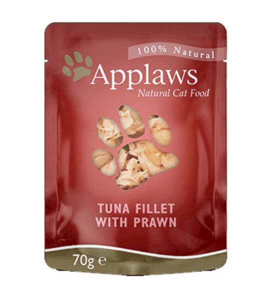Picture of Applaws Cat - Broth Pouches Tuna Fillet With Pacific Prawn 12x70g