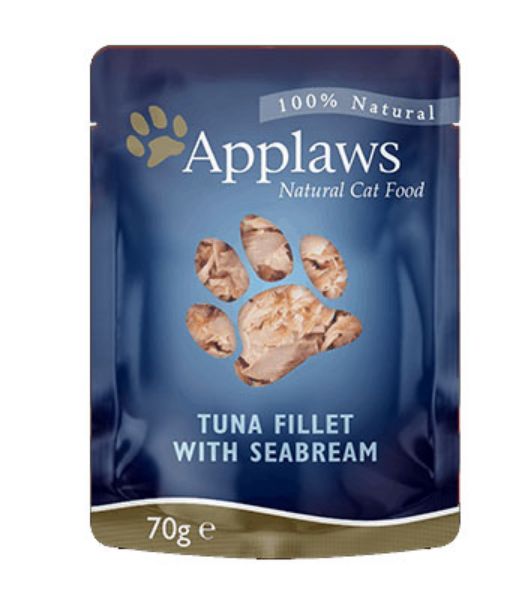 Picture of Applaws Cat - Broth Pouches Tuna Fillet With Seabream 12x70g