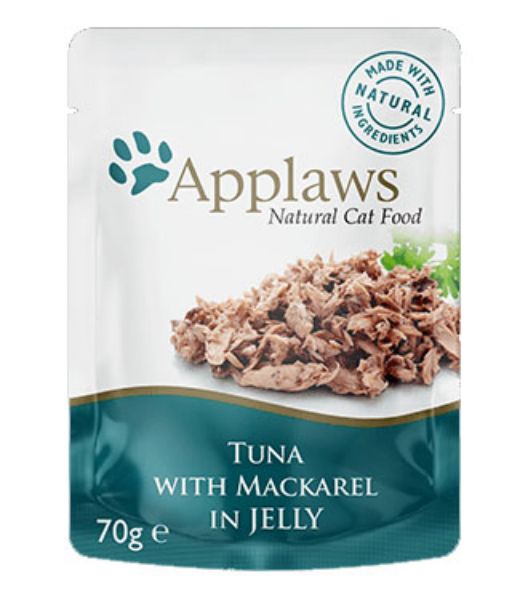 Picture of Applaws Cat - Jelly Pouches Tuna With Mackerel 16x70g