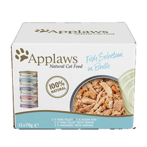 Picture of Applaws Cat - Broth Tins Multipack Fish Selection 12x70g