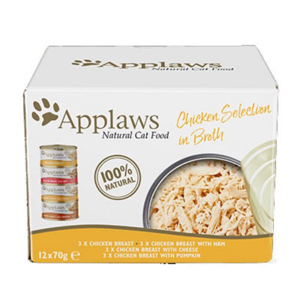Picture of Applaws Cat - Broth Tins Multipack Chicken Selection 12x70g