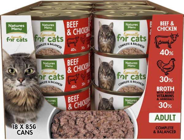 Picture of Natures Menu Cat - Adult Beef & Chicken Especially Cans 18x85g