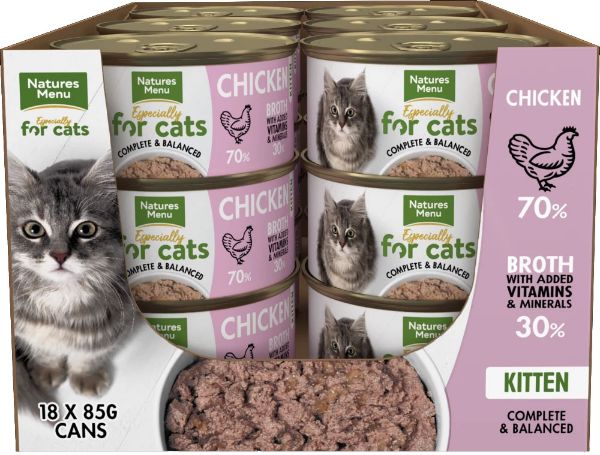 Picture of Natures Menu Cat - Kitten Chicken Especially Cans 18x85g