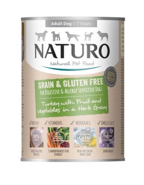 Picture of Naturo Dog - Adult Grain & Gluten Free Turkey in a Herb Gravy 12x390g