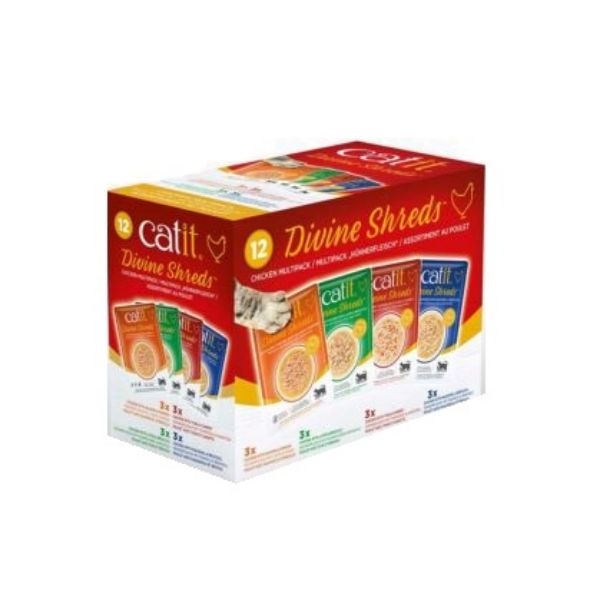 Picture of Catit Divine Shreds Chicken Multipack 12x75g