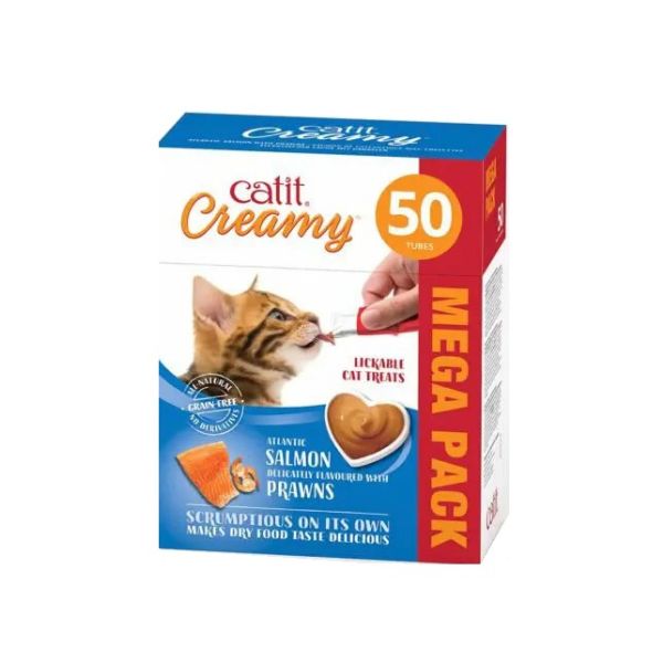 Picture of Catit Creamy Salmon & Prawn Mega Pack 50x10g