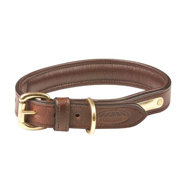 Picture of Weatherbeeta Padded Leather Dog Collar Brown XSmall 21-27cm
