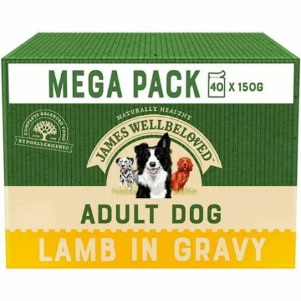 Picture of James Wellbeloved Dog - Adult Lamb Mega Pack Pouches 40x150g