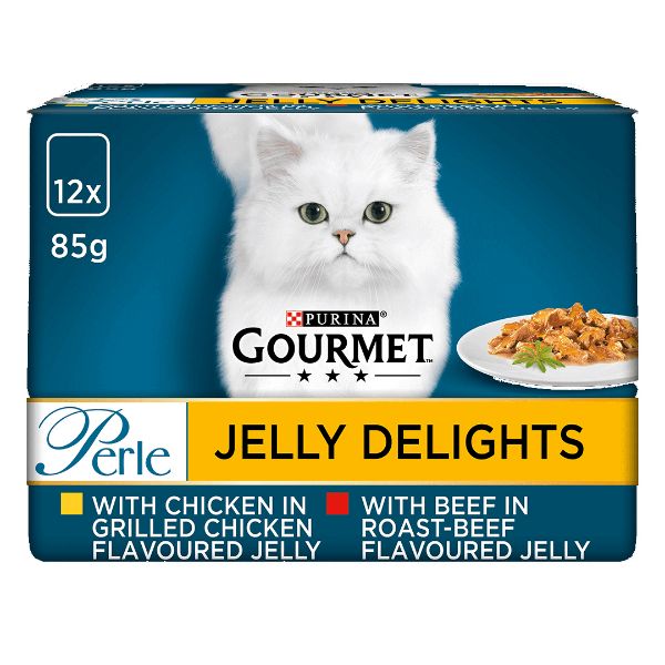 Picture of Gourmet Perle Pouch Box Jelly Delight Chicken & Beef 12x85g