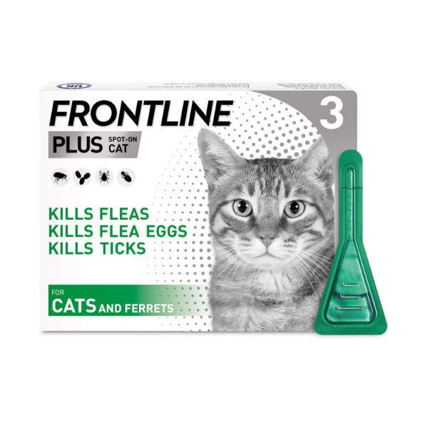 Picture of Frontline Plus Spot on Cat & Ferrets 3 Pipettes