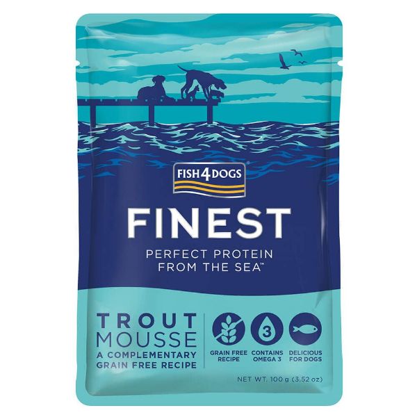 Picture of Fish 4 Dogs Finest Trout Mousse For Dogs 6x100g
