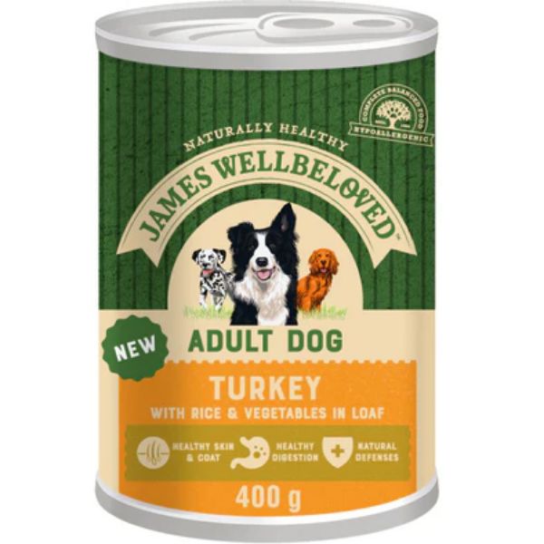 Picture of James Wellbeloved Dog - Adult Can Turkey In Loaf Cans 12x400g