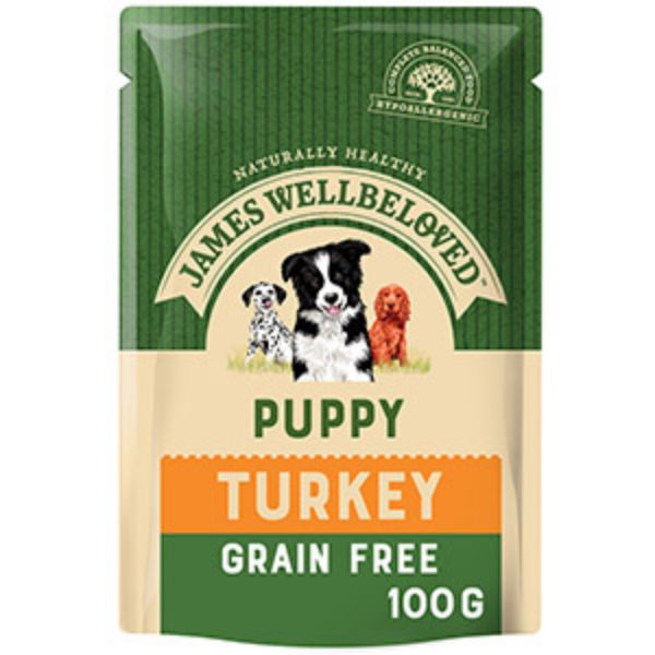 Picture of James Wellbeloved Puppy - Grain Free Pouch Turkey 12x100g