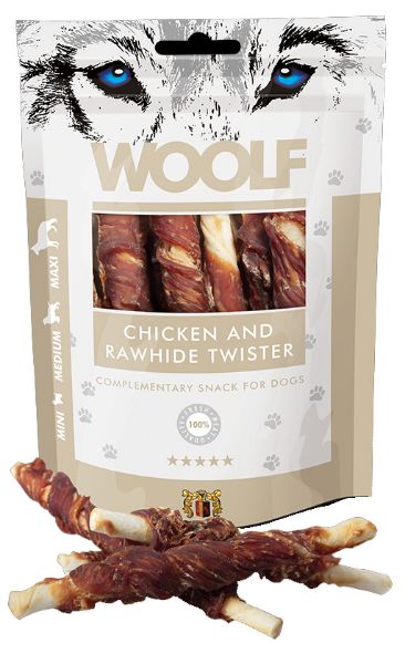 Picture of Woolf Chicken & Rawhide Twister 100g