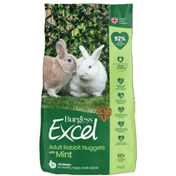 Picture of Burgess Rabbit - Excel Adult Nuggets With Mint 1.5kg