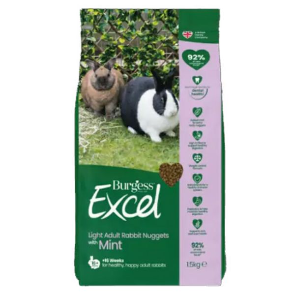 Picture of Burgess Rabbit - Excel Light Adult Nuggets With Mint 1.5kg