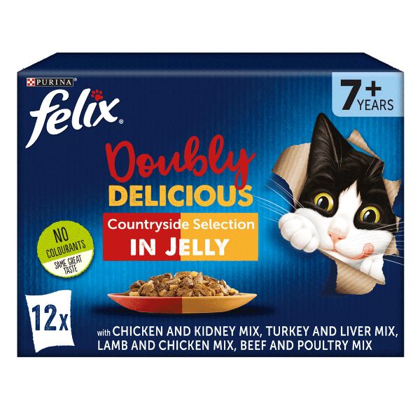 Picture of Felix As Good as it Looks Senior Box Doubly Delicious Countryside Selection In Jelly 12x100g