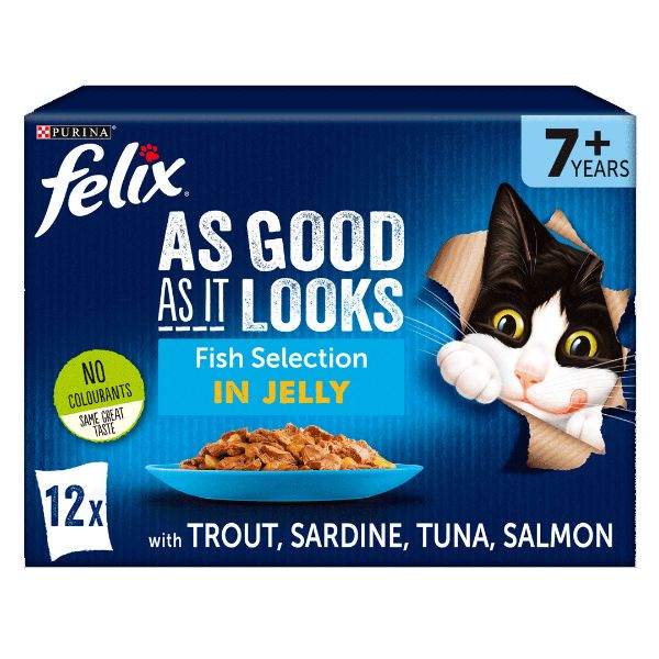 Picture of Felix As Good as it Looks Senior Box Fish Selection In Jelly 12x100g