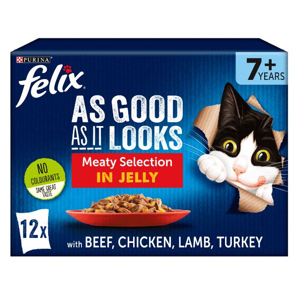 Picture of Felix As Good as it Looks Senior Box Meat Selection In Jelly 12x100g