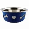 Picture of Weatherbeeta Stainless Steal Silicone Bone Dog Bowl Blue 21cm