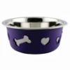 Picture of Weatherbeeta Stainless Steal Silicone Bone Dog Bowl Dark Purple 21cm