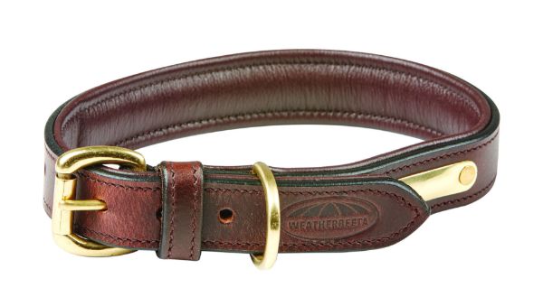 Picture of Weatherbeeta Padded Leather Dog Collar Brown Small