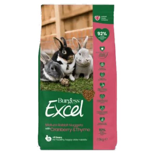 Picture of Burgess Rabbit - Excel Mature 5+ Cranberry & Thyme 1.5kg